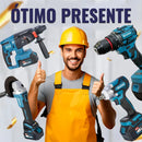 Kit de ferramentas 4 em 1 Furadeira, Chave de fenda/Chave de impacto/Amolador/Martelo 2 baterias de 68 V Caixa