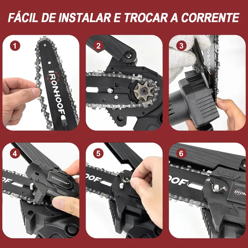 [Black Friday] MotoSerra Elétrica 6 Polegadas Brushless 2 Baterias Portátil Sem Fio Recarregável